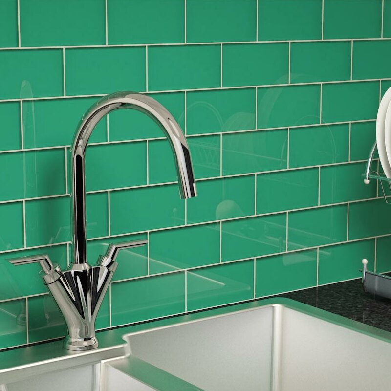 Giorbello 3 X 6 Glass Subway Tile In Emerald Green And Reviews Wayfair